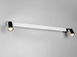 LED Bad Spiegelleuchte ENRICO mit Schalter und 2 Strahlern Chrom, Breite 90cm