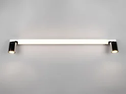 LED Bad Spiegelleuchte ENRICO mit Schalter und 2 Strahlern Chrom, Breite 90cm