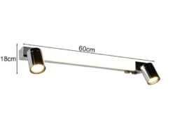 LED Bad Spiegelleuchte ENRICO mit Schalter und 2 Strahlern Chrom, Breite 60cm