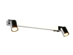 LED Bad Spiegelleuchte ENRICO mit Schalter und 2 Strahlern Chrom, Breite 60cm