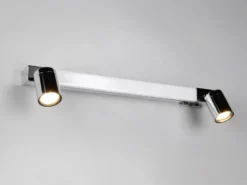 LED Bad Spiegelleuchte ENRICO mit Schalter und 2 Strahlern Chrom, Breite 60cm
