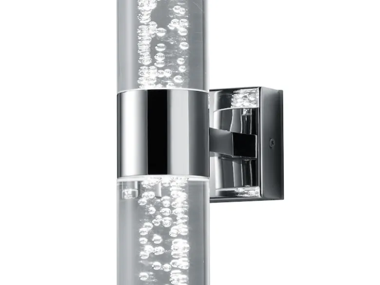 LED BAD Wandleuchte BOLSA Up-/Down light Chrom Acryl Transparent Höhe 30cm
