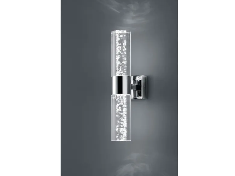 LED BAD Wandleuchte BOLSA Up-/Down light Chrom Acryl Transparent Höhe 30cm