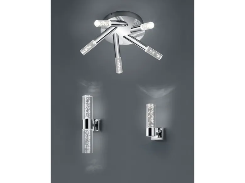 LED BAD Wandleuchte BOLSA Up-/Down light Chrom Acryl Transparent Höhe 30cm