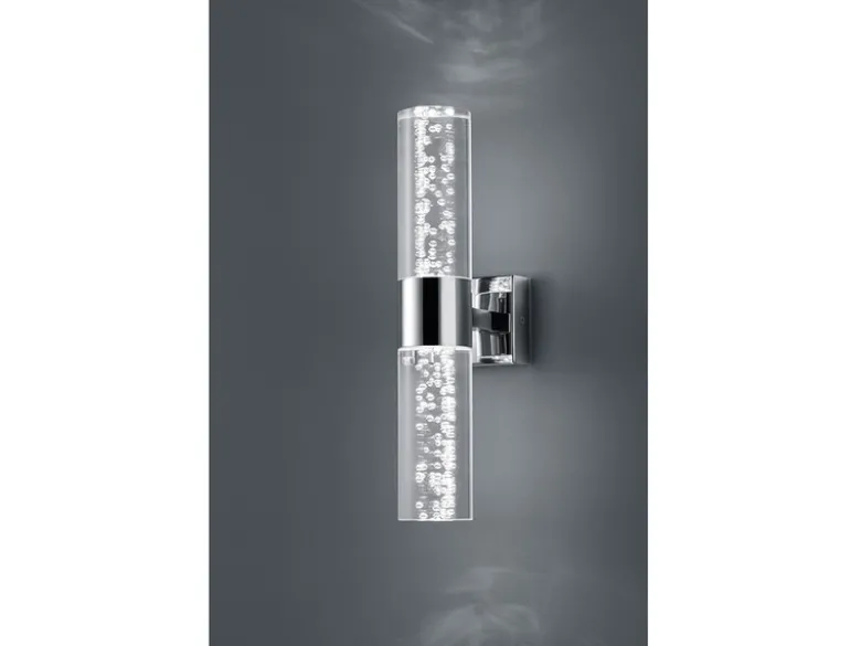 LED BAD Wandleuchte BOLSA Up-/Down light Chrom Acryl Transparent Höhe 30cm