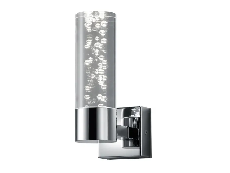 LED BAD Wandleuchte BOLSA Up- light Chrom Acryl Transparent, Höhe 17cm