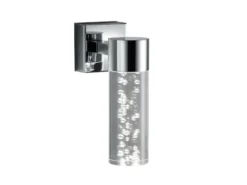 LED BAD Wandleuchte BOLSA Up- light Chrom Acryl Transparent, Höhe 17cm