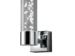 LED BAD Wandleuchte BOLSA Up- light Chrom Acryl Transparent, Höhe 17cm