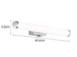 LED Bad Wandleuchte MATTIMO mit Schalter Chrom - Spiegelleuchte, Breite 40cm