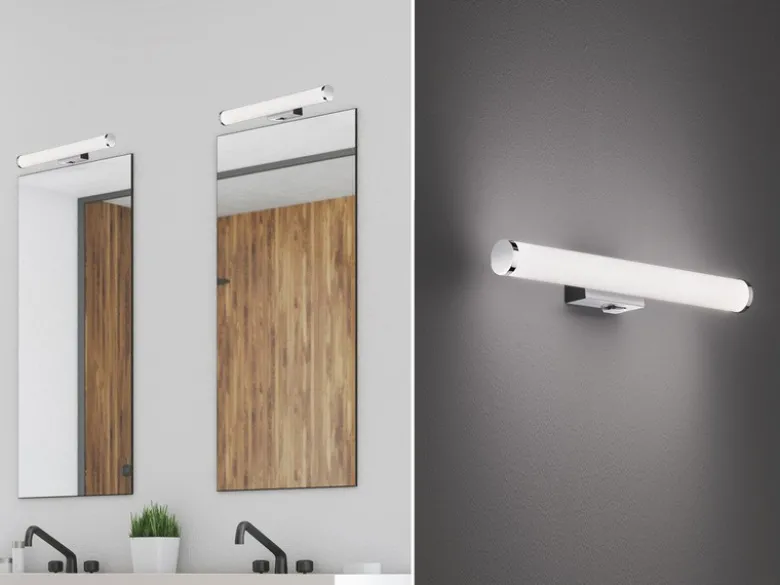 LED Bad Wandleuchte MATTIMO mit Schalter Chrom - Spiegelleuchte, Breite 40cm