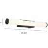 LED Bad Wandleuchte MATTIMO mit Schalter Schwarz - Spiegelleuchte, Breite 40cm