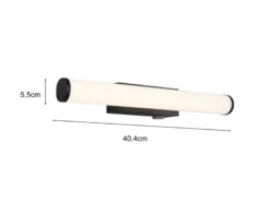 LED Bad Wandleuchte MATTIMO mit Schalter Schwarz - Spiegelleuchte, Breite 40cm