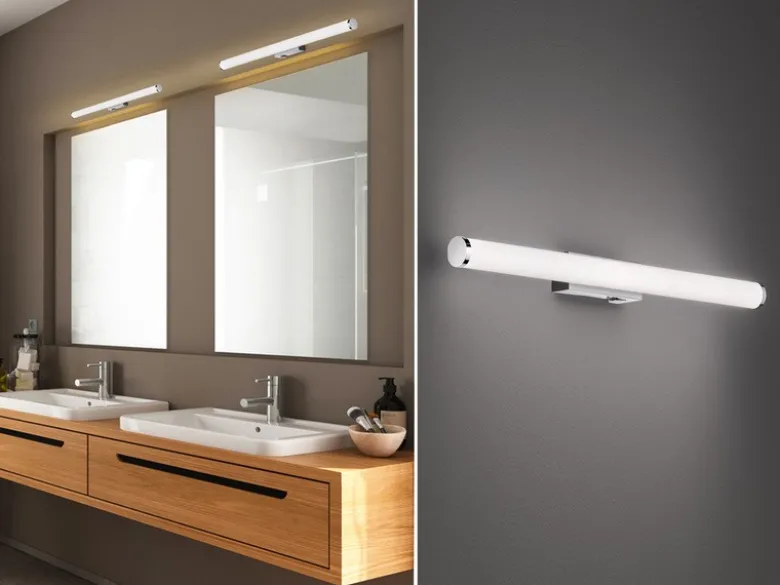 LED Bad Wandleuchte MATTIMO mit Schalter Chrom - Spiegelleuchte, Breite 60cm