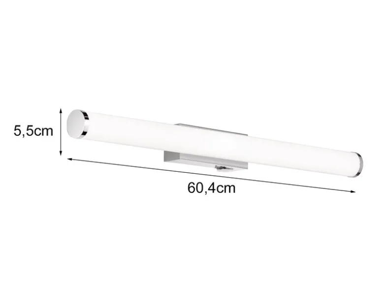 LED Bad Wandleuchte MATTIMO mit Schalter Chrom - Spiegelleuchte, Breite 60cm