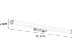 LED Bad Wandleuchte MATTIMO mit Schalter Chrom - Spiegelleuchte, Breite 80cm