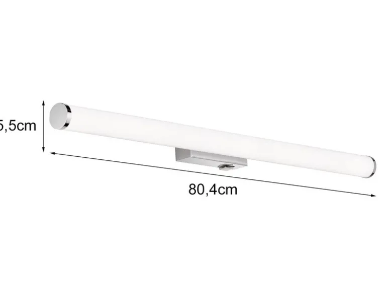 LED Bad Wandleuchte MATTIMO mit Schalter Chrom - Spiegelleuchte, Breite 80cm