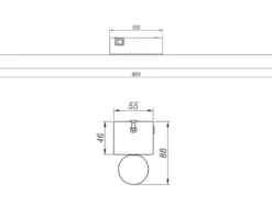 LED Bad Wandleuchte MATTIMO mit Schalter Chrom - Spiegelleuchte, Breite 80cm