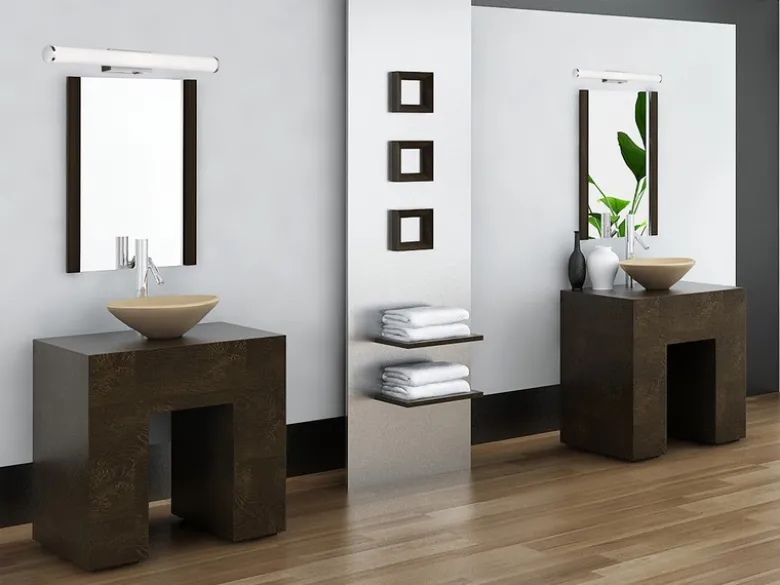 LED Bad Wandleuchte MATTIMO mit Schalter Chrom - Spiegelleuchte, Breite 80cm