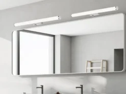 LED Bad Wandleuchte MATTIMO mit Schalter Chrom - Spiegelleuchte, Breite 80cm