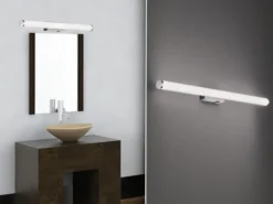 LED Bad Wandleuchte MATTIMO mit Schalter Chrom - Spiegelleuchte, Breite 80cm