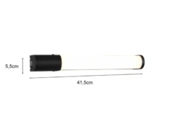 LED Bad Wandleuchten 2er Set mit Steckdose Schwarz - Spiegelleuchten, B: 41,5cm