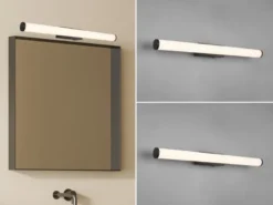 LED Bad Wandleuchten 2er Set mit Schalter Schwarz - Spiegelleuchten, Breite 60cm
