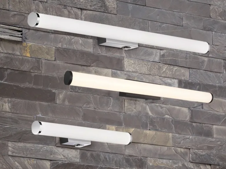 LED Bad Wandleuchten 2er Set mit Schalter Schwarz - Spiegelleuchten, Breite 60cm