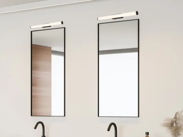 LED Bad Wandleuchten 2er Set mit Schalter Schwarz - Spiegelleuchten, Breite 60cm
