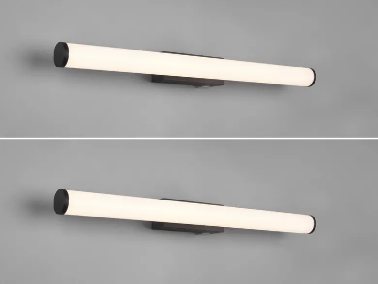 LED Bad Wandleuchten 2er Set mit Schalter Schwarz - Spiegelleuchten, Breite 60cm
