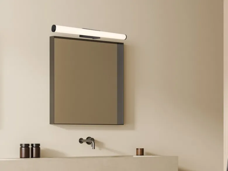 LED Bad Wandleuchten 2er Set mit Schalter Schwarz - Spiegelleuchten, Breite 60cm