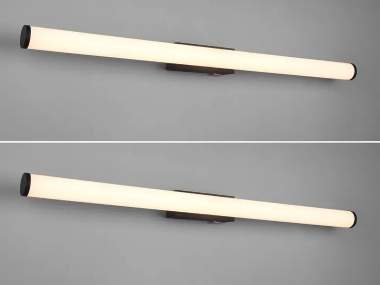 LED Bad Wandleuchten 2er Set mit Schalter Schwarz - Spiegelleuchten, Breite 80cm