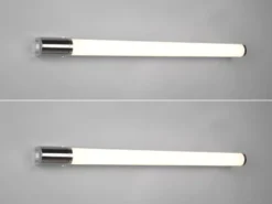 LED Bad Wandleuchten 2er Set mit Steckdose Chrom - Spiegelleuchten, B: 79cm