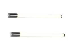 LED Bad Wandleuchten 2er Set mit Steckdose Chrom - Spiegelleuchten, B: 79cm