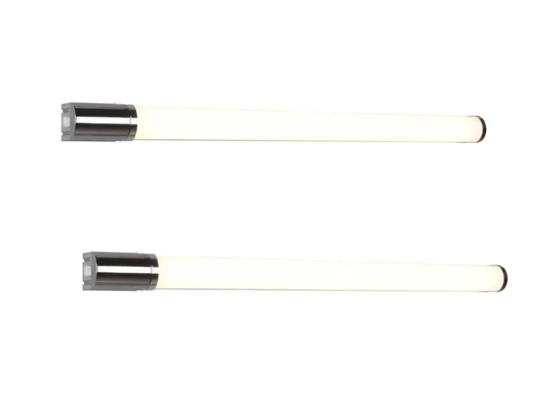 LED Bad Wandleuchten 2er Set mit Steckdose Chrom - Spiegelleuchten, B: 79cm