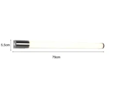 LED Bad Wandleuchten 2er Set mit Steckdose Chrom - Spiegelleuchten, B: 79cm