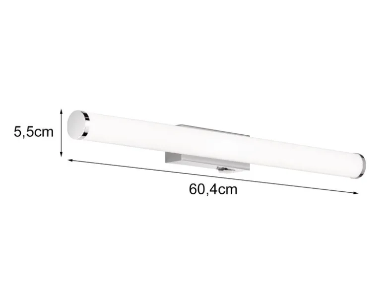 LED Bad Wandleuchten 2er Set mit Schalter Chrom - Spiegelleuchten, Breite 60cm
