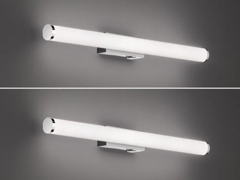 LED Bad Wandleuchten 2er Set mit Schalter Chrom - Spiegelleuchten, Breite 60cm