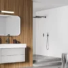LED Bad Wandleuchten 2er Set mit Schalter Schwarz - Spiegelleuchten, Breite 40cm