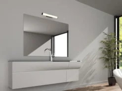 LED Bad Wandleuchten 2er Set mit Schalter Schwarz - Spiegelleuchten, Breite 40cm