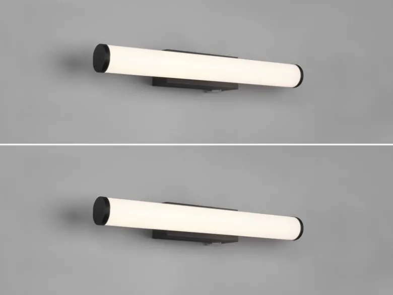 LED Bad Wandleuchten 2er Set mit Schalter Schwarz - Spiegelleuchten, Breite 40cm