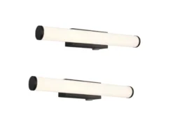 LED Bad Wandleuchten 2er Set mit Schalter Schwarz - Spiegelleuchten, Breite 40cm