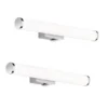 LED Bad Wandleuchten 2er Set mit Schalter Chrom - Spiegelleuchte, Breite 40cm