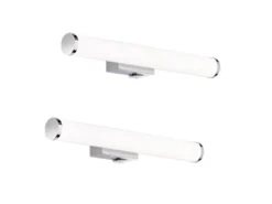 LED Bad Wandleuchten 2er Set mit Schalter Chrom - Spiegelleuchte, Breite 40cm