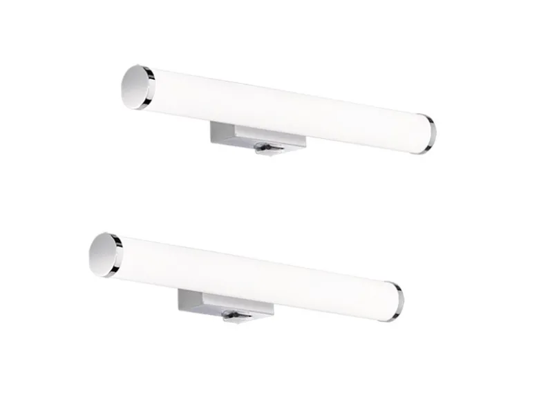 LED Bad Wandleuchten 2er Set mit Schalter Chrom - Spiegelleuchte, Breite 40cm