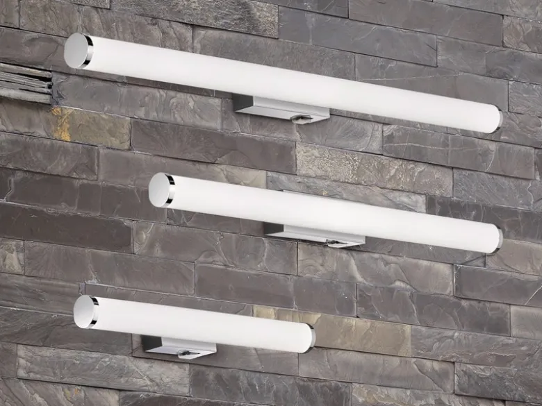 LED Bad Wandleuchten 2er Set mit Schalter Chrom - Spiegelleuchte, Breite 40cm