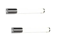 LED Bad Wandleuchten 2er Set mit Steckdose Chrom - Spiegelleuchten, B: 41,5cm