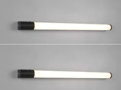 LED Bad Wandleuchten 2er Set mit Steckdose Schwarz - Spiegelleuchten, B: 79cm