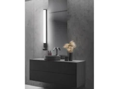 LED Bad Wandleuchten 2er Set mit Steckdose Schwarz - Spiegelleuchten, B: 79cm