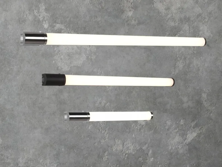 LED Bad Wandleuchten 2er Set mit Steckdose Schwarz - Spiegelleuchten, B: 79cm