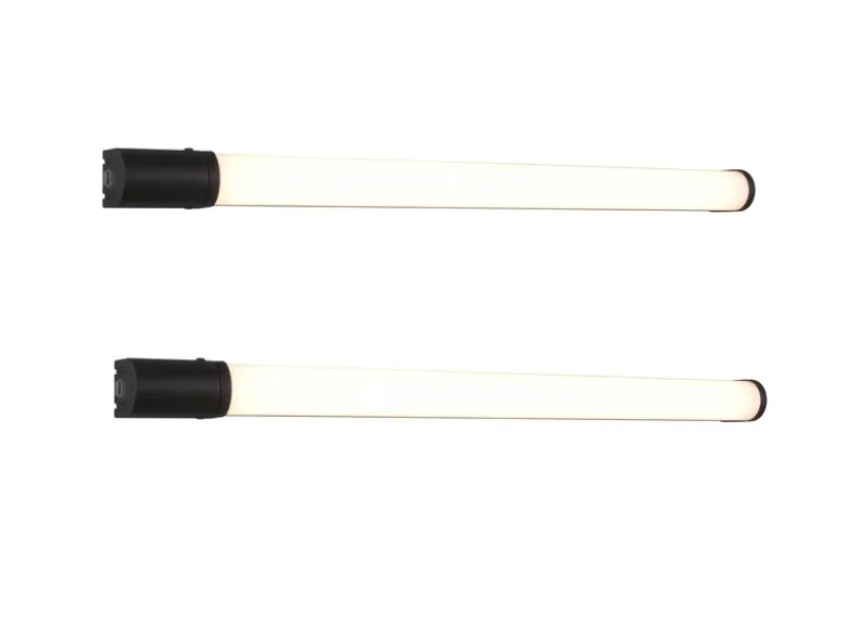 LED Bad Wandleuchten 2er Set mit Steckdose Schwarz - Spiegelleuchten, B: 79cm